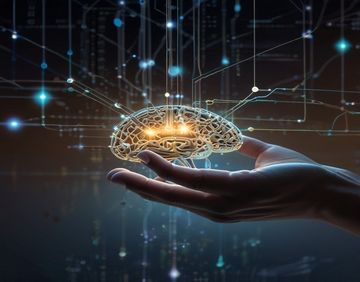 AI and human creativity illustration