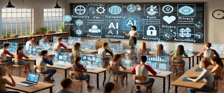 Ethical AI implementation in education illustration